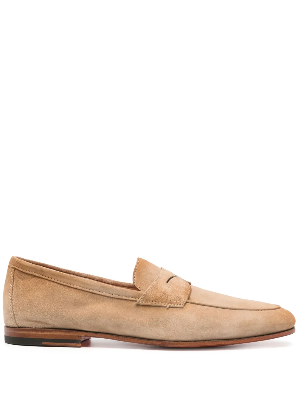 

Замшевые пенни-лоферы Santoni, коричневый