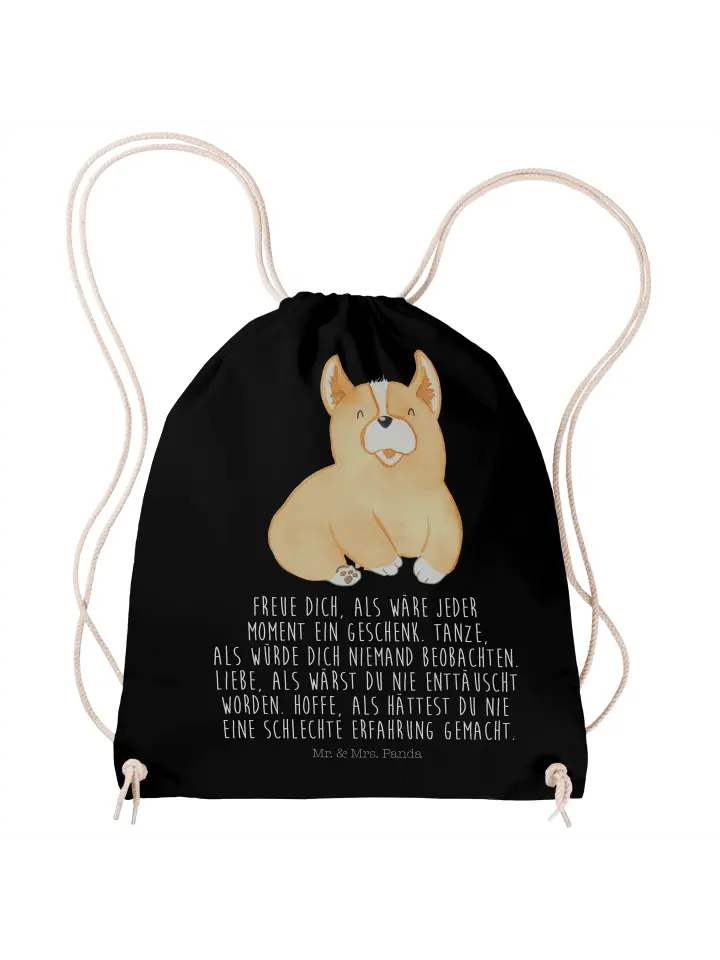 

Спортивная сумка Mr & Mrs Panda Sportbeutel Corgie, черный