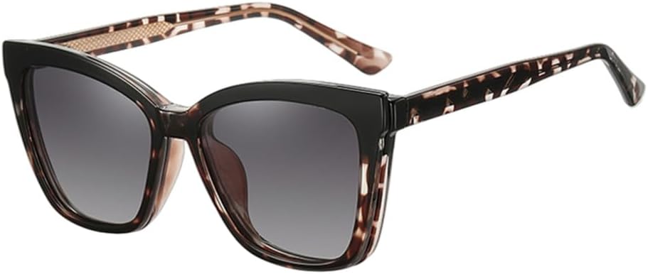 

Солнцезащитные очки с зажимом, поляризованные очки с защитой от УФ-излучения UV400 в оправе для женщин, ацетатные очки с леопардовым принтом, коричневые, для вождения LANGSER, Black Leopard Frame