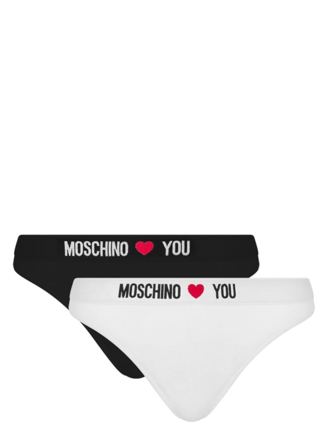 

Moschino комплект из двух трусов-стрингов с логотипом, черный