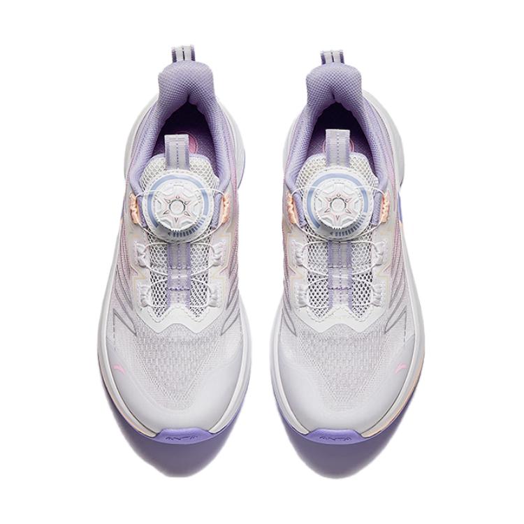 Antakids Антискользящие износостойкие низкие детские беговые кроссовки White Purple — фото 4