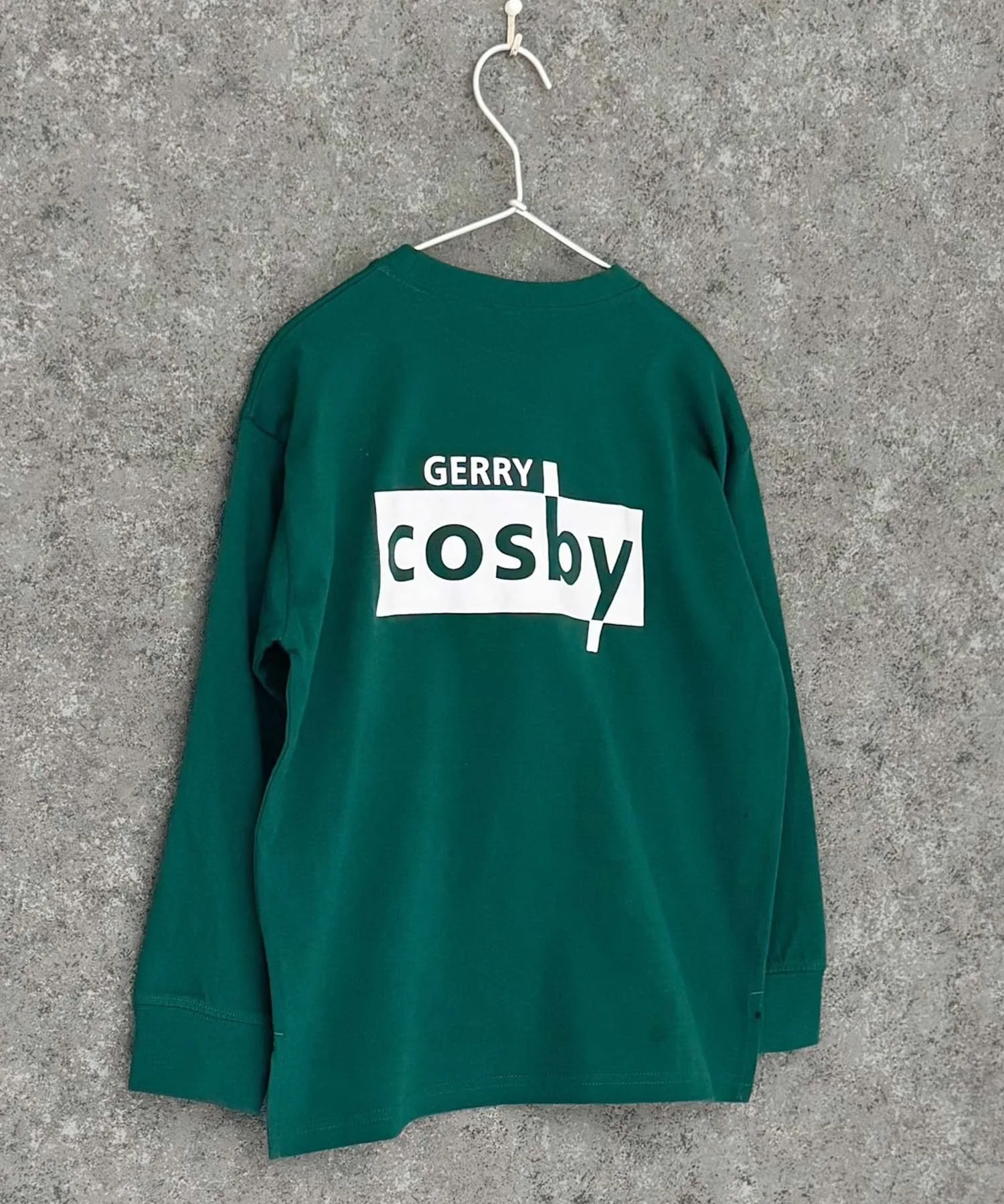 Детская футболка с логотипом Gerry Cosby с длинным рукавом тёмно-зелёного цвета