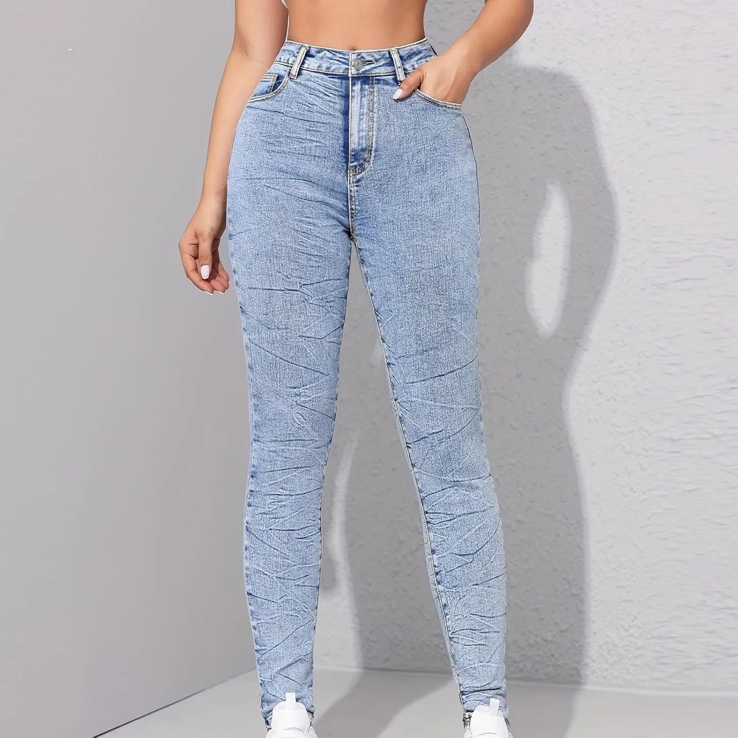Джинсы для женщин Comfort Stretch, Slim Fit, скинни, высокая посадка — фото 2