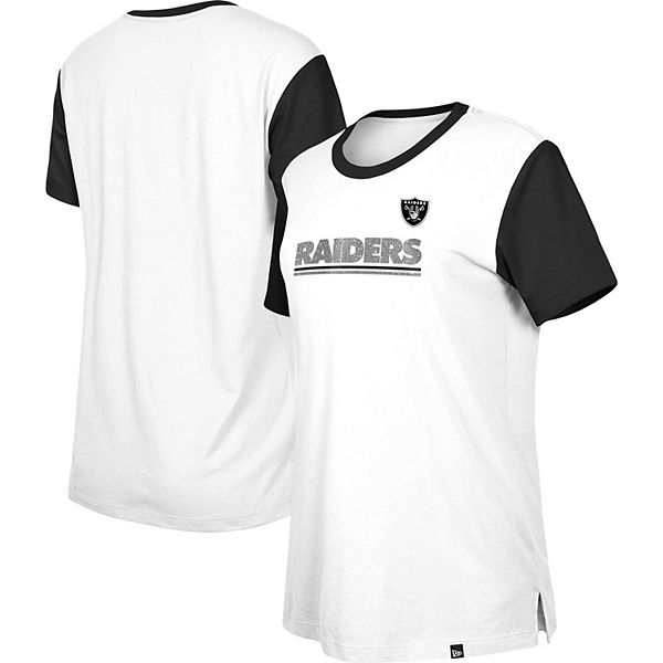 

Футболка Las Vegas Raiders Third Down Colorblock для женщин, бело-черная New Era, Черный, Футболка Las Vegas Raiders Third Down Colorblock для женщин, бело-черная New Era