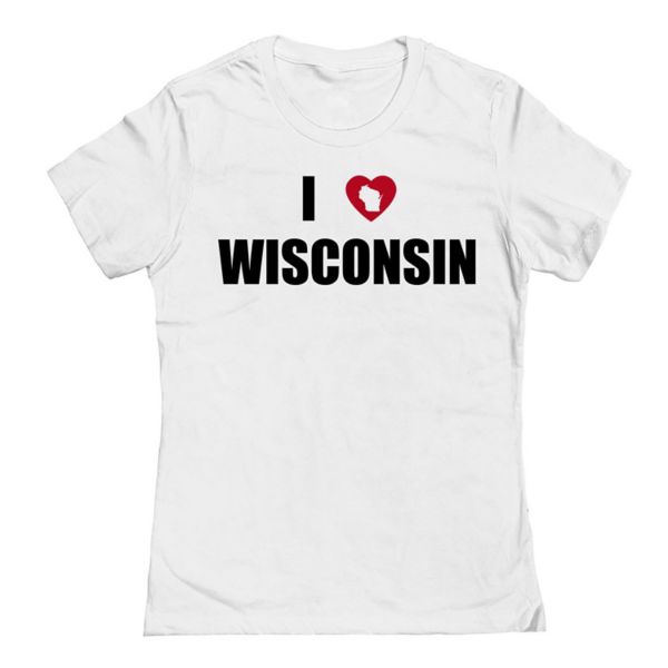 

Футболка Junior'S i Heart с графическим принтом Wisconsin Unbranded, белый