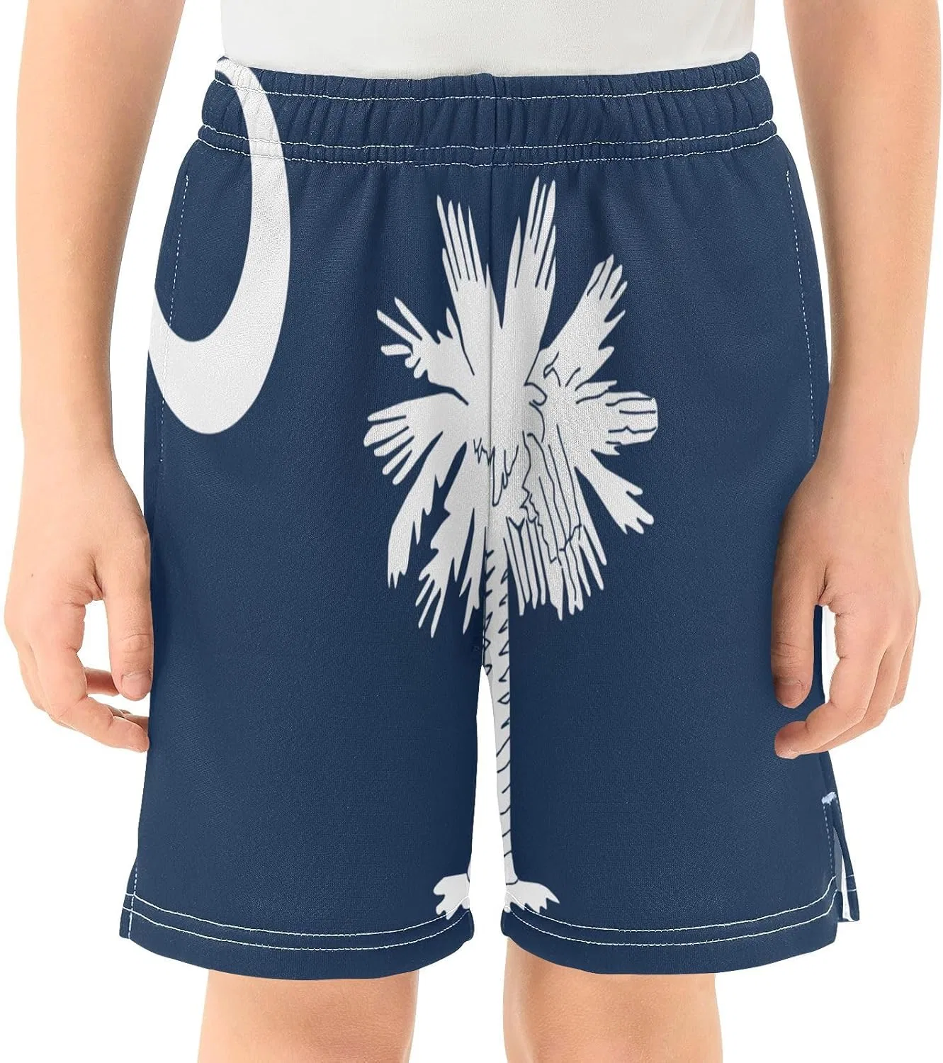 Шорты для мальчиков GuoChe Athletic, легкие, с карманами, цвет South Carolina State Flag, XS — фото 2