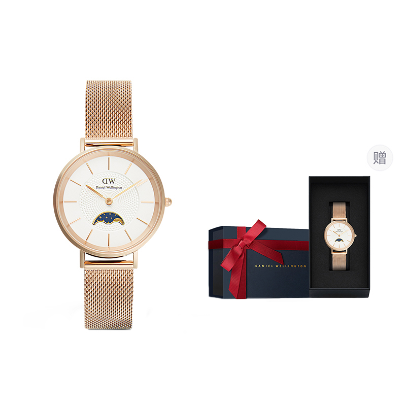 

DW/DanielWellington Часы Daniel Wellington Petite Moonphase 32mm, Brand-New Limited Edition Supreme Blue Box-Rose Gold Wrist Watch