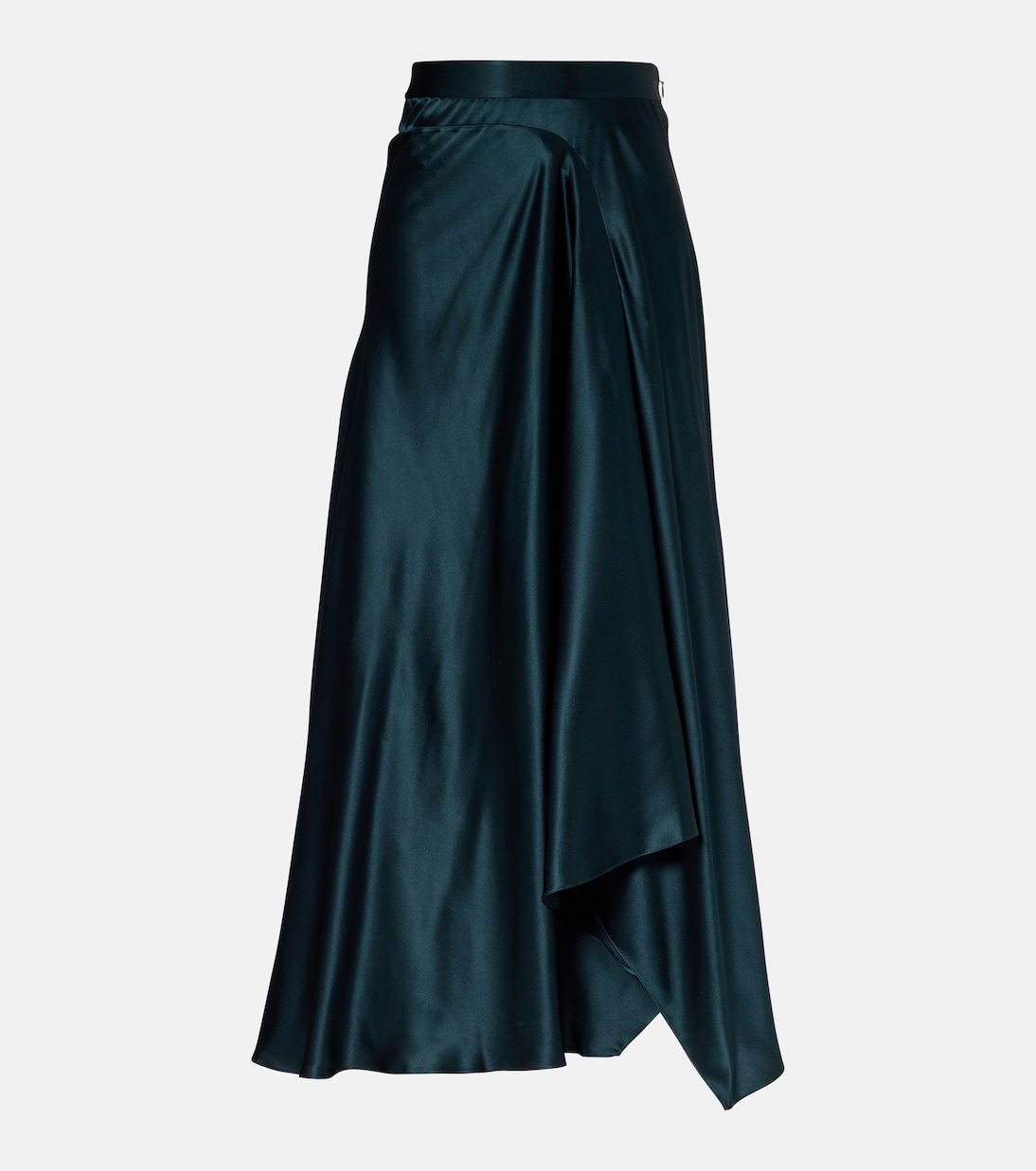

Асимметричная юбка макси из шелкового атласа Asha Roksanda, Dark Teal