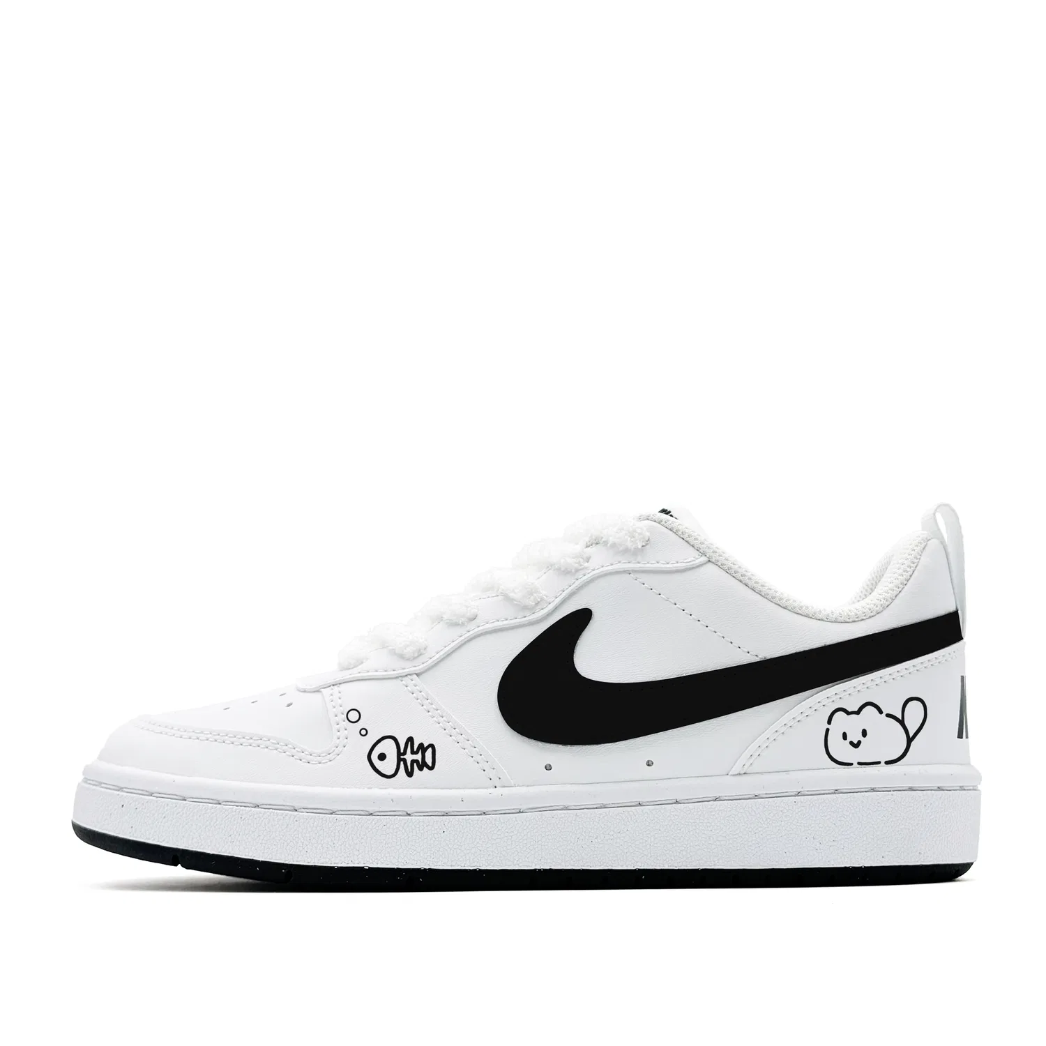Кроссовки для скейтбординга Court Borough Kids' Grade School Nike, Black White