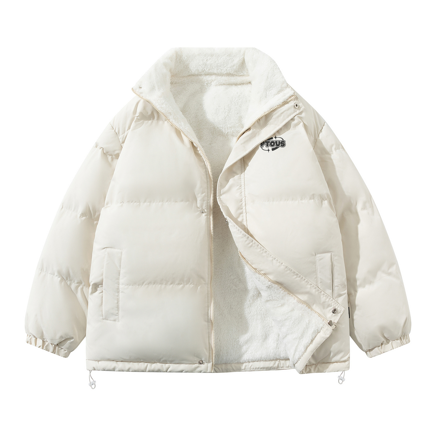 

PUNCTILIOUS Пуховик Unisex, Ecru (Fleece-Lined)