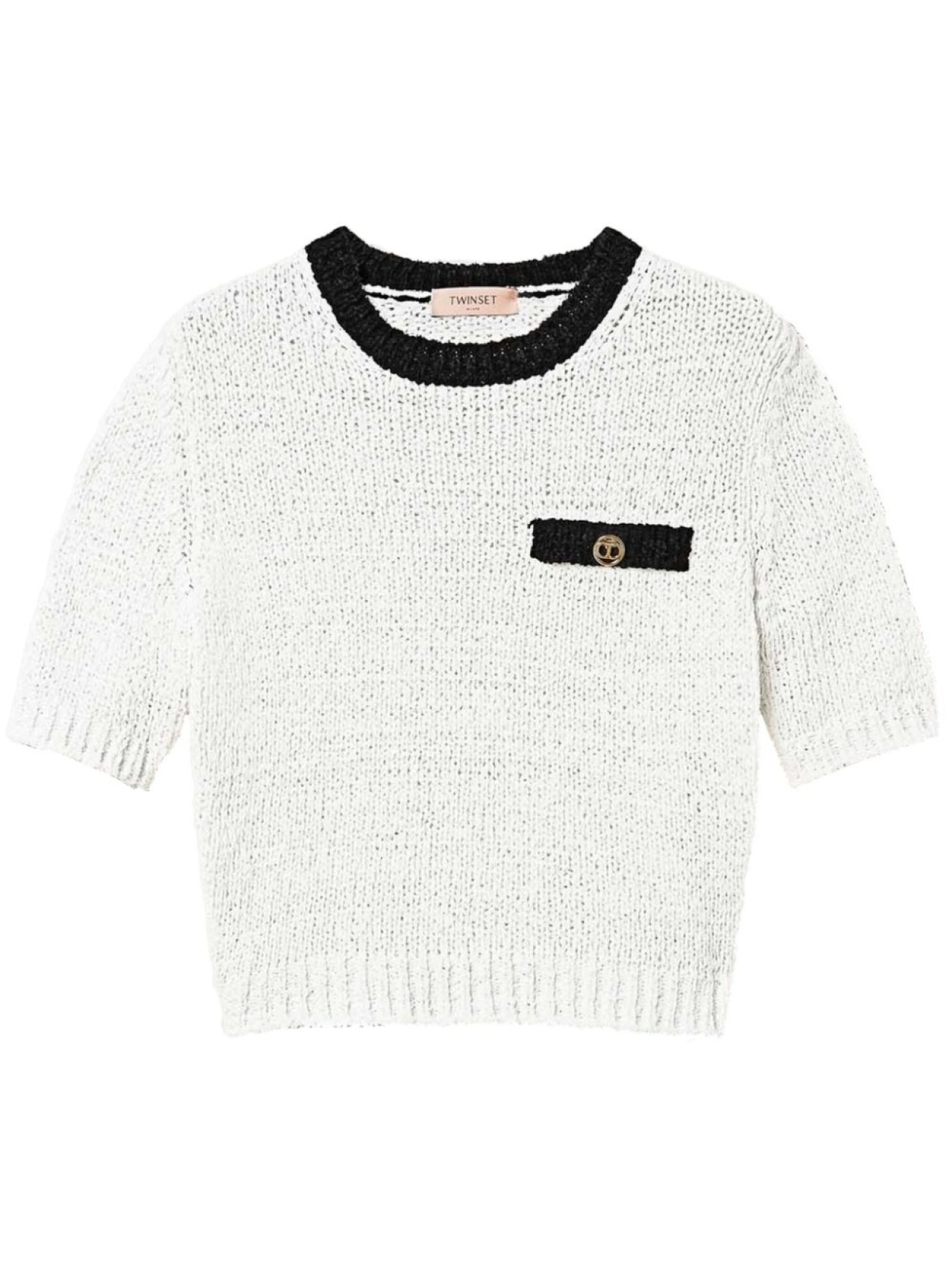 

TWINSET укороченный джемпер с пуговицами Oval T, мультиколор