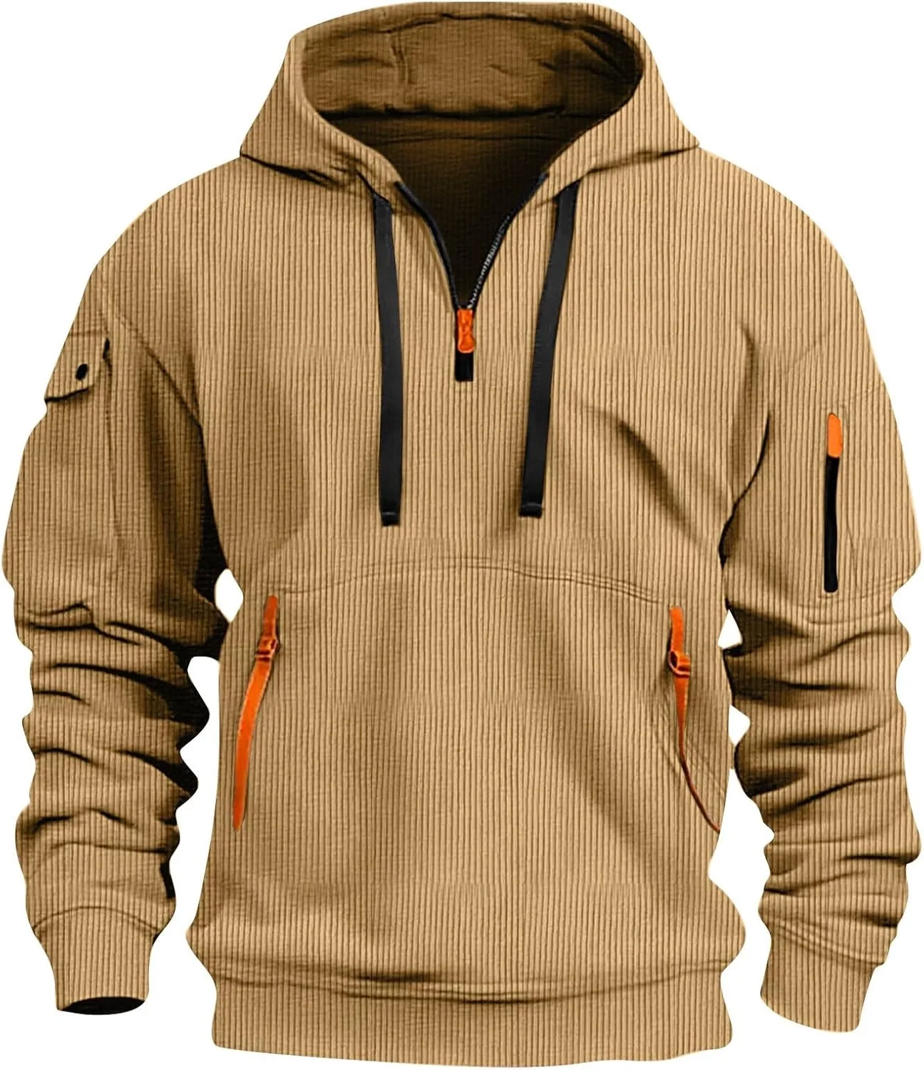 

Толстовка с капюшоном Tactical для мужчин Big and Tall, Slim Fit, с молнией на четверть и карманами на молнии