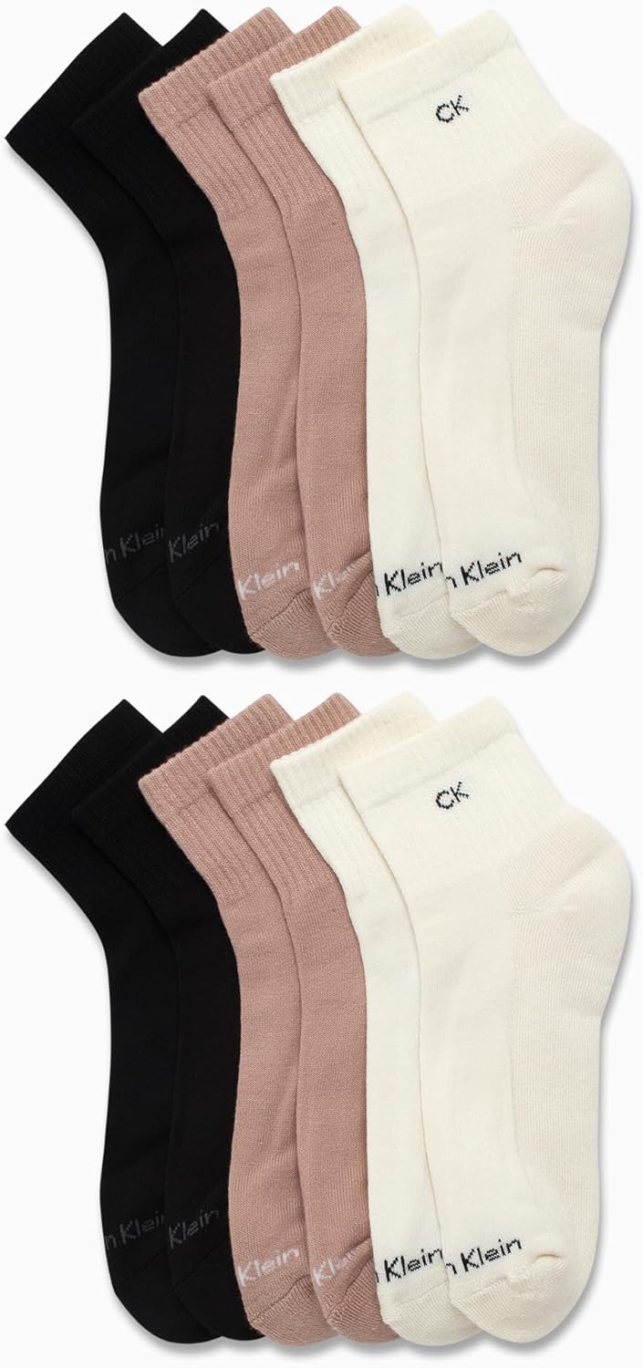 Мужские носки Calvin Klein Quarter Socks - 12 пар мягких спортивных носков до щиколотки с мягкой подкладкой для мужчин, Ivory Assorted — фото 2