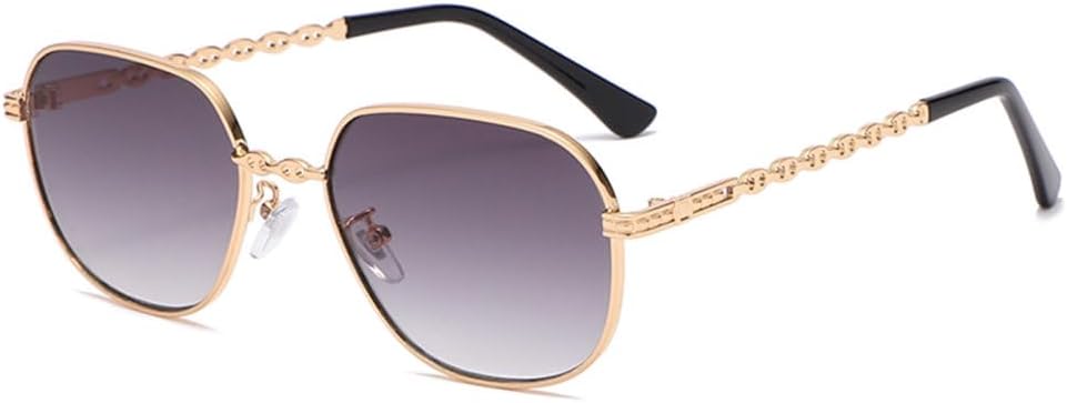 

Квадратные солнцезащитные очки для женщин, модные винтажные очки в оправе из сплава, градиентные солнцезащитные очки в стиле ретро-панк с металлическими линзами MTZJH, Gradient Grey