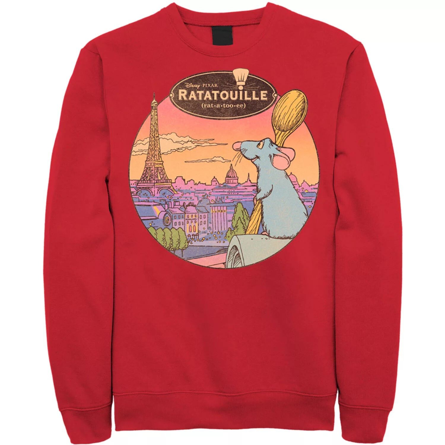 

Мужской свитшот Over Look Paris Disney/Pixar Рататуй Licensed Character, красный