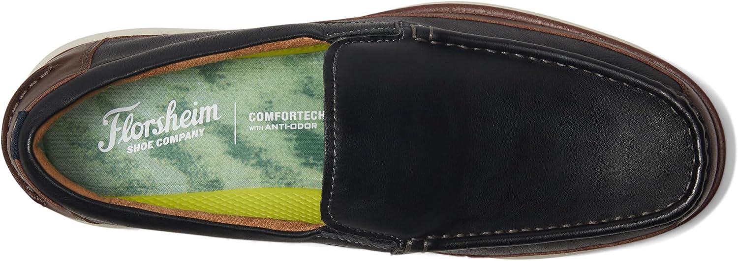 Мужские слипоны Florsheim Tropics Moc Toe Venetian, белый/черный — фото 2
