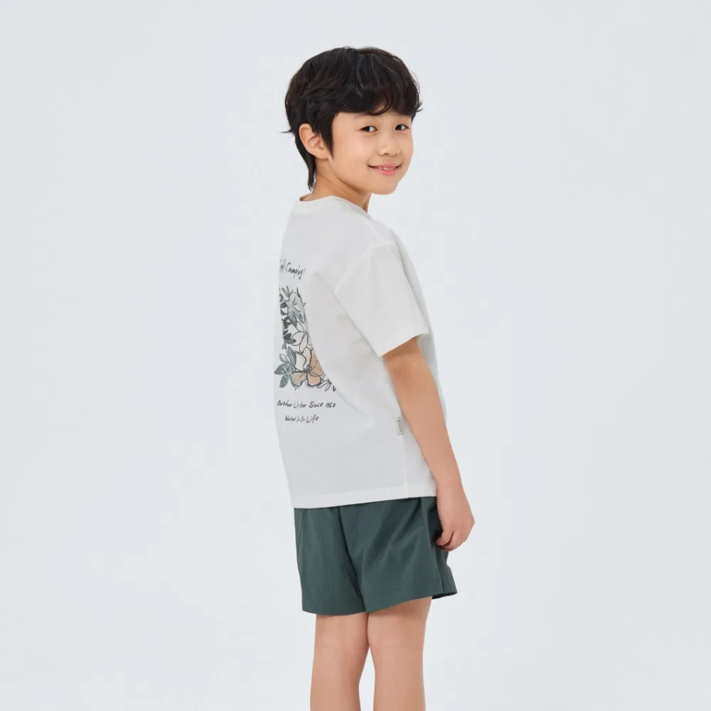 Детская футболка с коротким рукавом Sorona Tropical цвета слоновой кости от Snowpeak Apparel Kids
