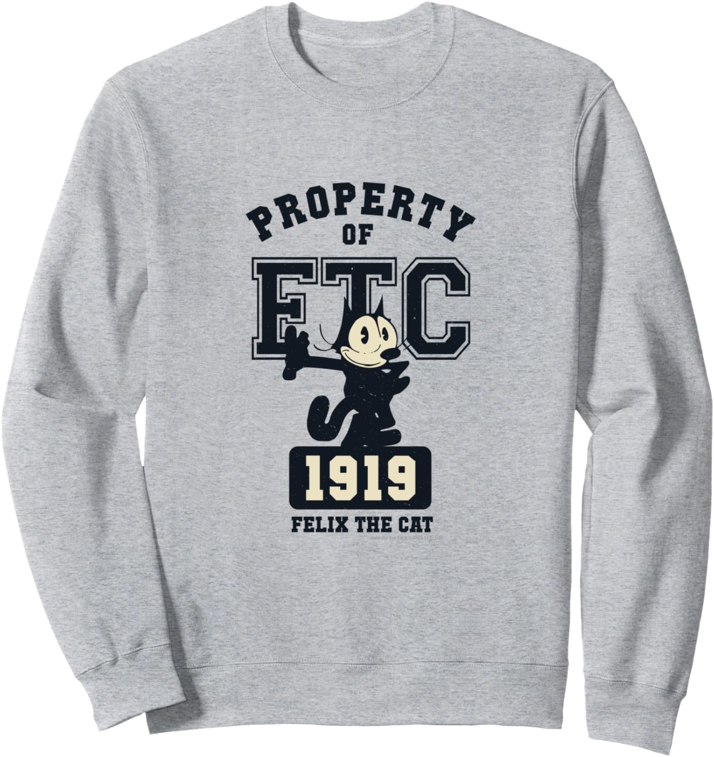

Кот Филикс. Собственность FTC. Толстовка Felix The Cat, серый
