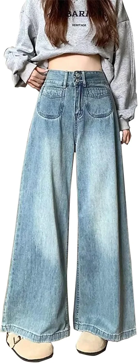 

Женские джинсы Baggy Wide Leg Plus Size High Waist Y2K