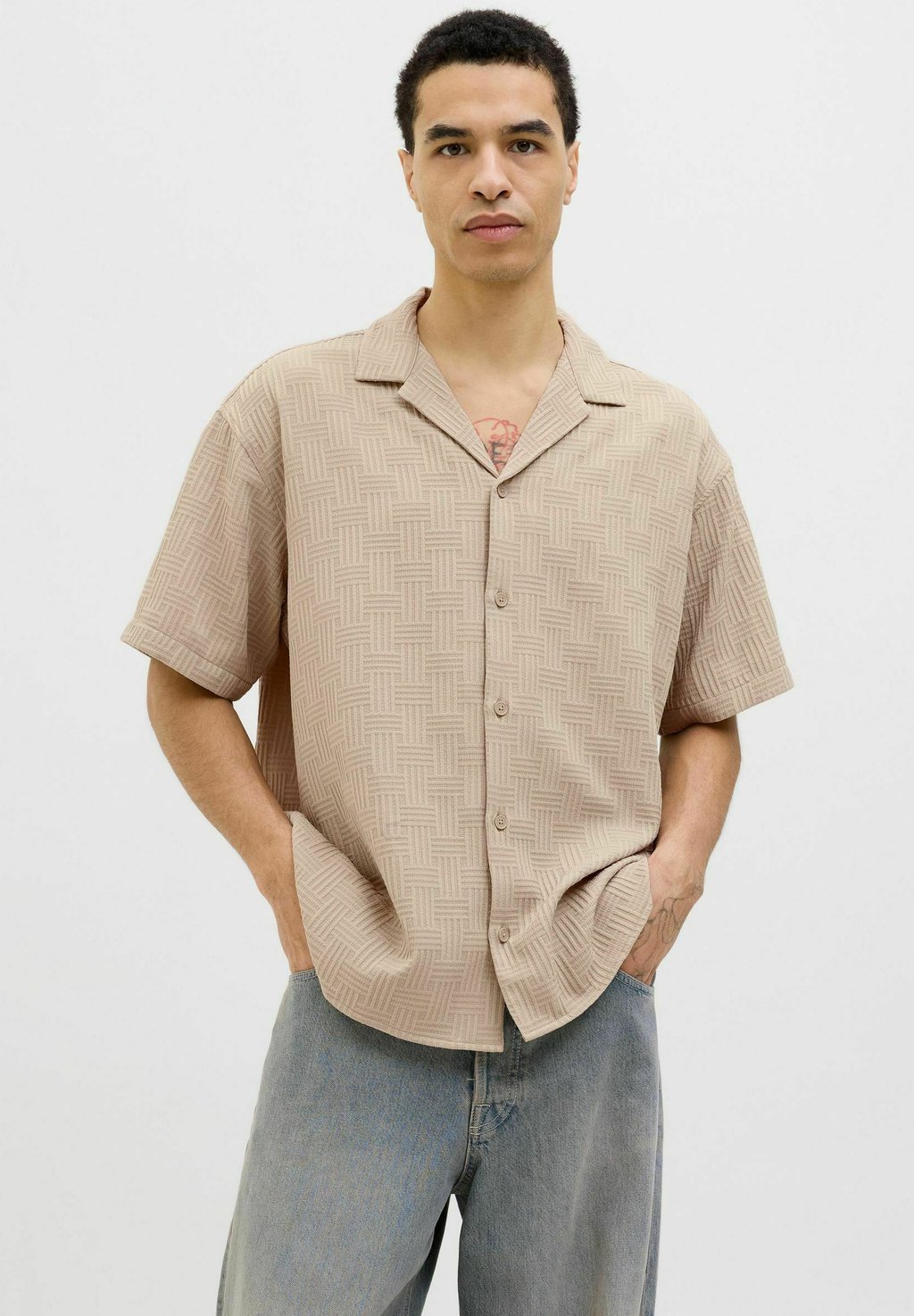 

Рубашка JJEMATTEO RESORT SHIRT Jack & Jones, бежевый
