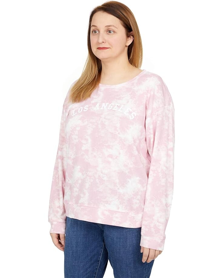 

Пуловер Bobeau Long Sleeve Pullover, цвет Rose/White