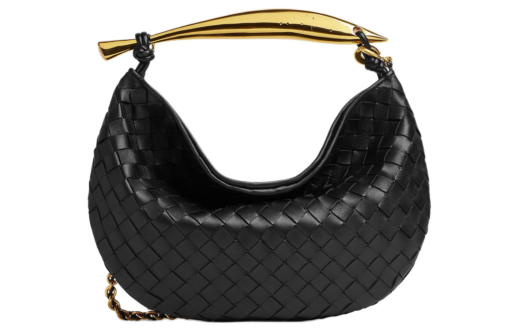 

Bottega Veneta Сумка-кроссбод из ягненка с одним плечом маленького размера женская черная