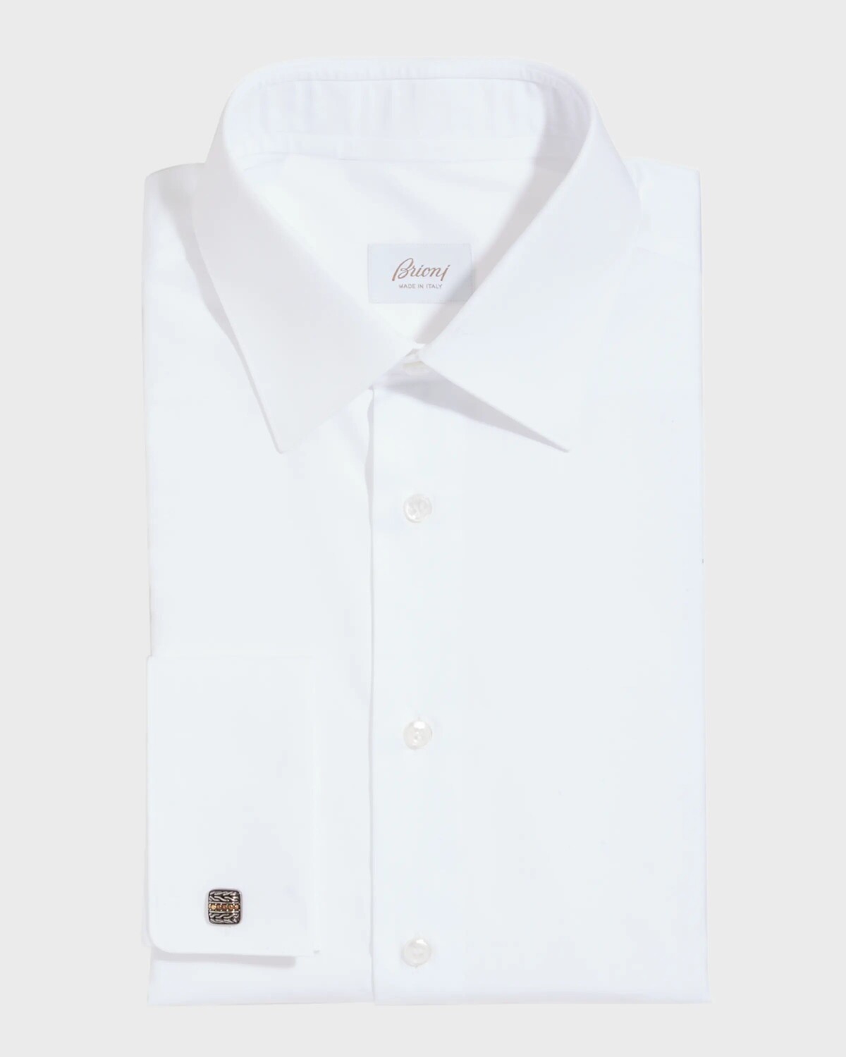 

Классическая рубашка с французскими манжетами Wardrobe Essential Brioni, цвет White