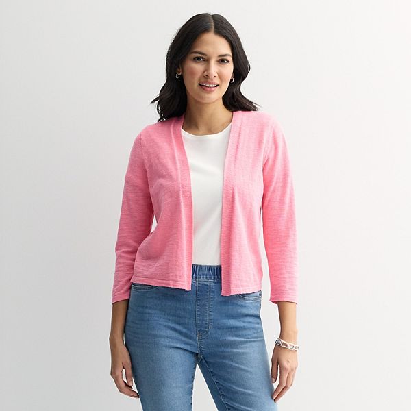 

Кардиган с открытой передней частью и рукавом три четверти Croft & Barrow, Petunia Blush