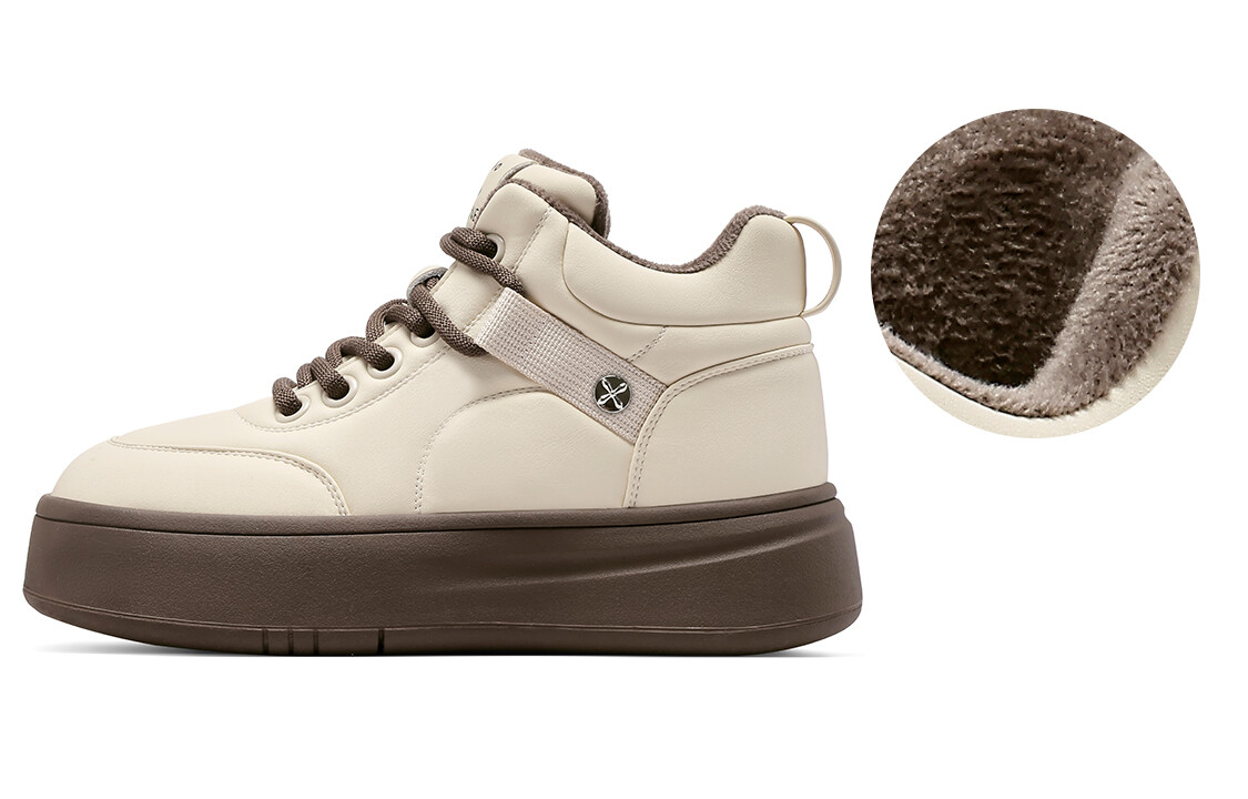 

Кроссовки C°BANNER Lifestyle Shoes Women's Low-top Light Coffee, цвет Rice coffee color with fleece