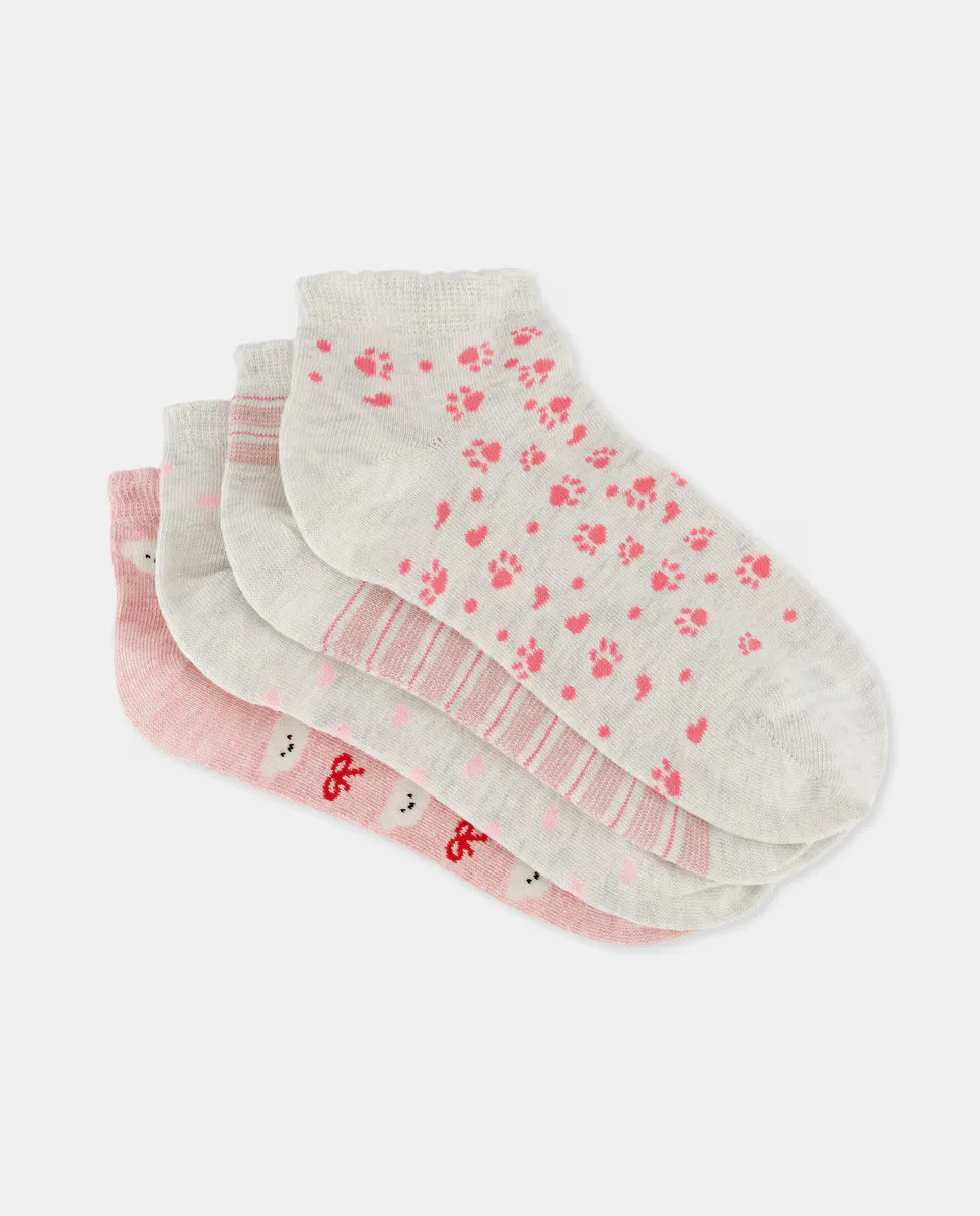 

Упаковка 4 женских носка с люрексом и сердечками Easy Wear, чёрный