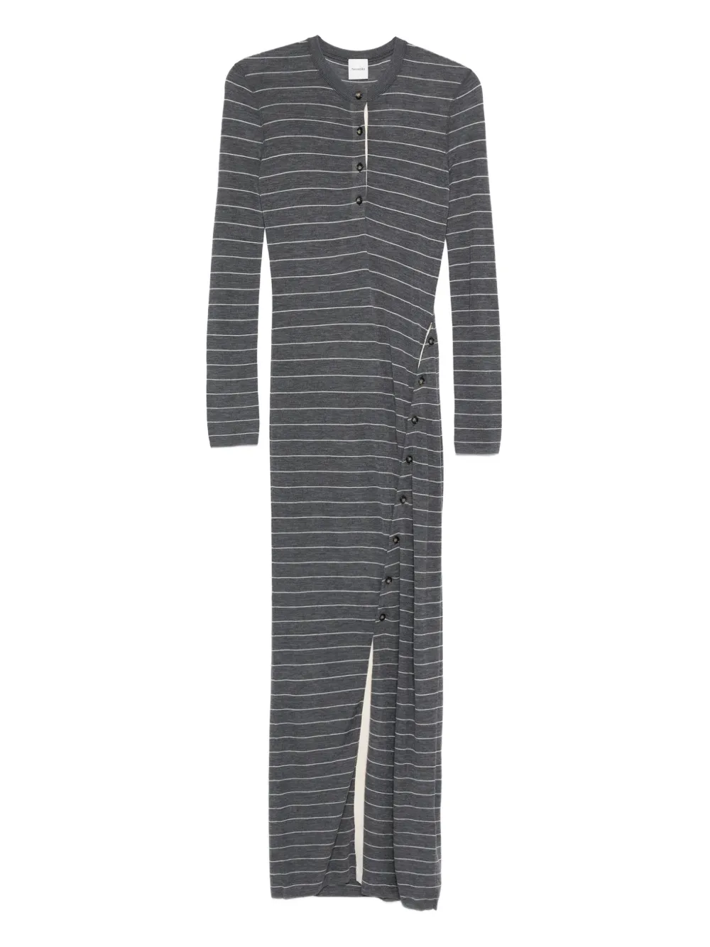 

Платье макси Dakoa в полоску с пуговицами спереди Nanushka, серый