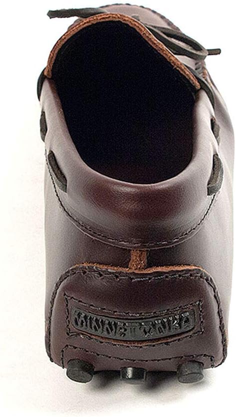 Мокасины для мужчин Minnetonka из оригинальной телячьей кожи для вождения, темно-коричневый — фото 4