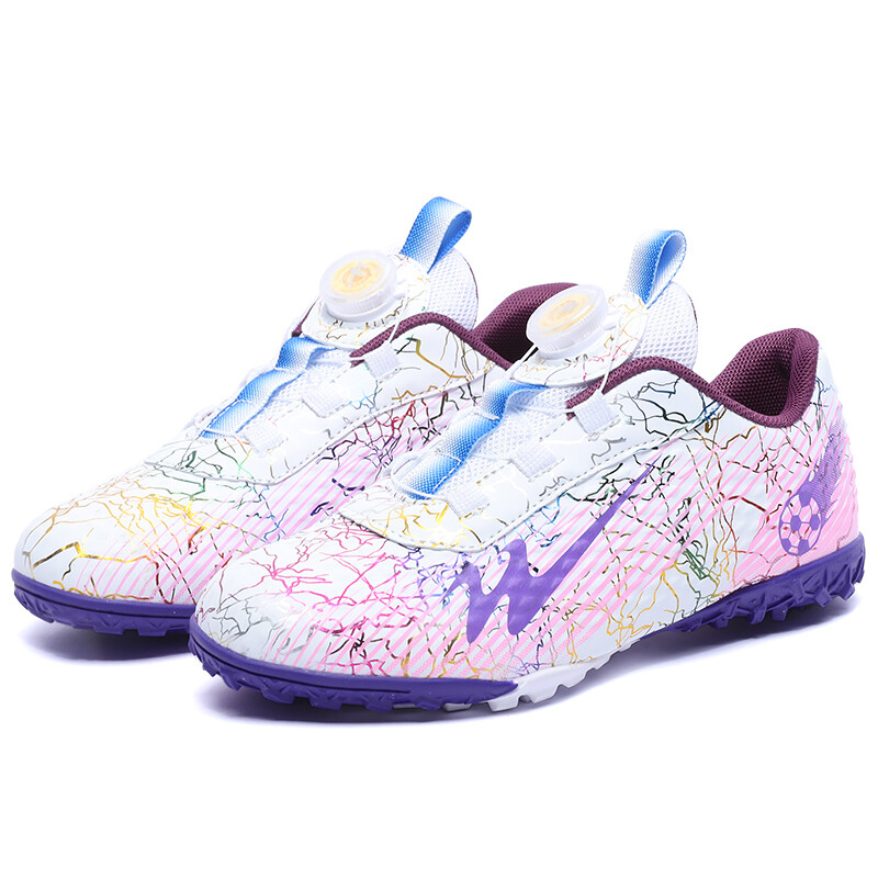 Детские футбольные бутсы Kids Low-top Белые/фиолетовые Binary, фиолетовый — фото 4