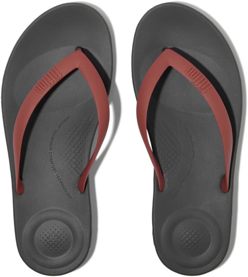 Мужские эргономичные шлепанцы FitFlop Iqushion, красный — фото 2