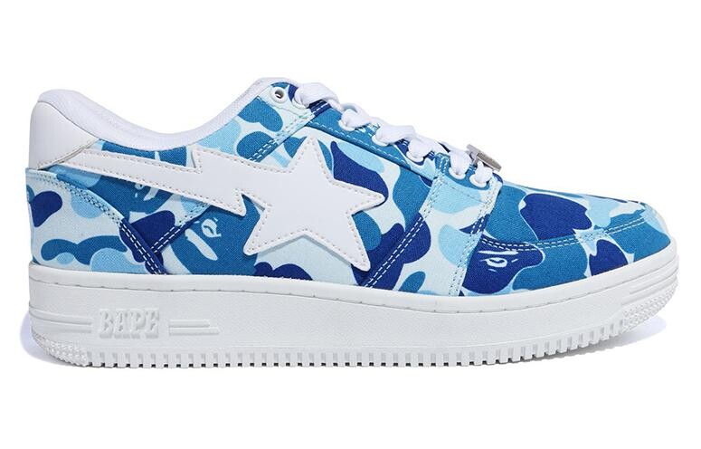 ABC Camo Стильные мужские кроссовки для скейтбординга с низким верхом синего цвета A Bathing Ape — фото 2