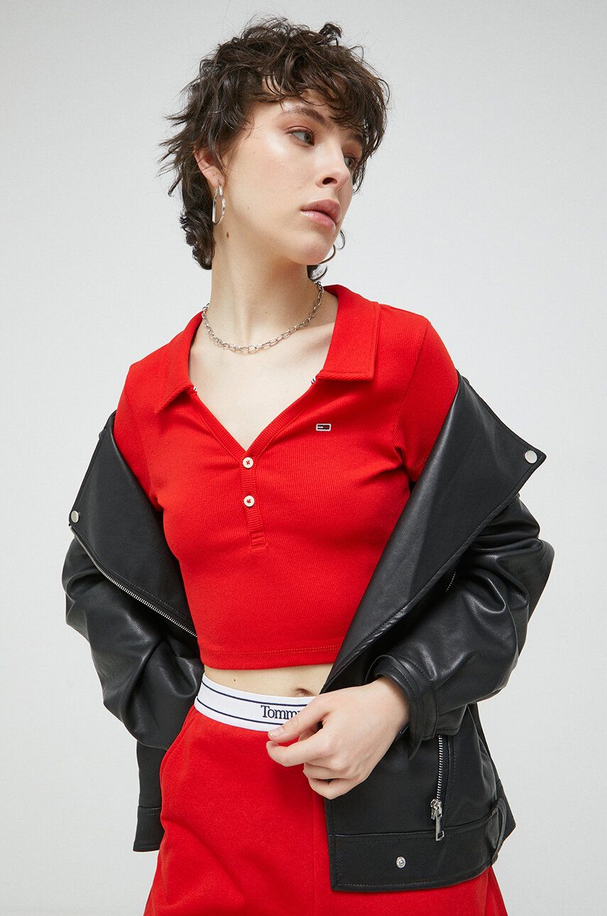 

Поло Tommy Jeans, красный