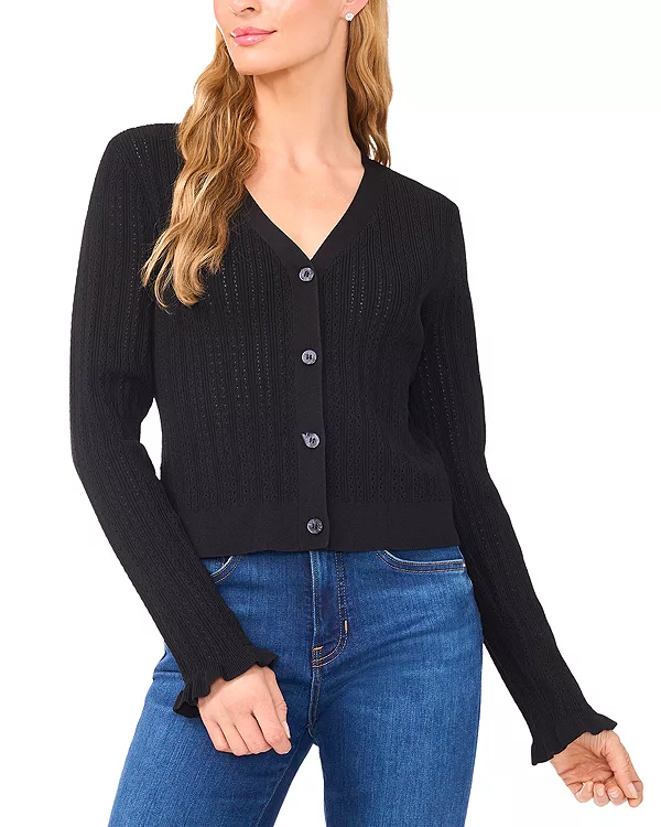 

Укороченный кардиган с V-образным вырезом Ted Baker, черный