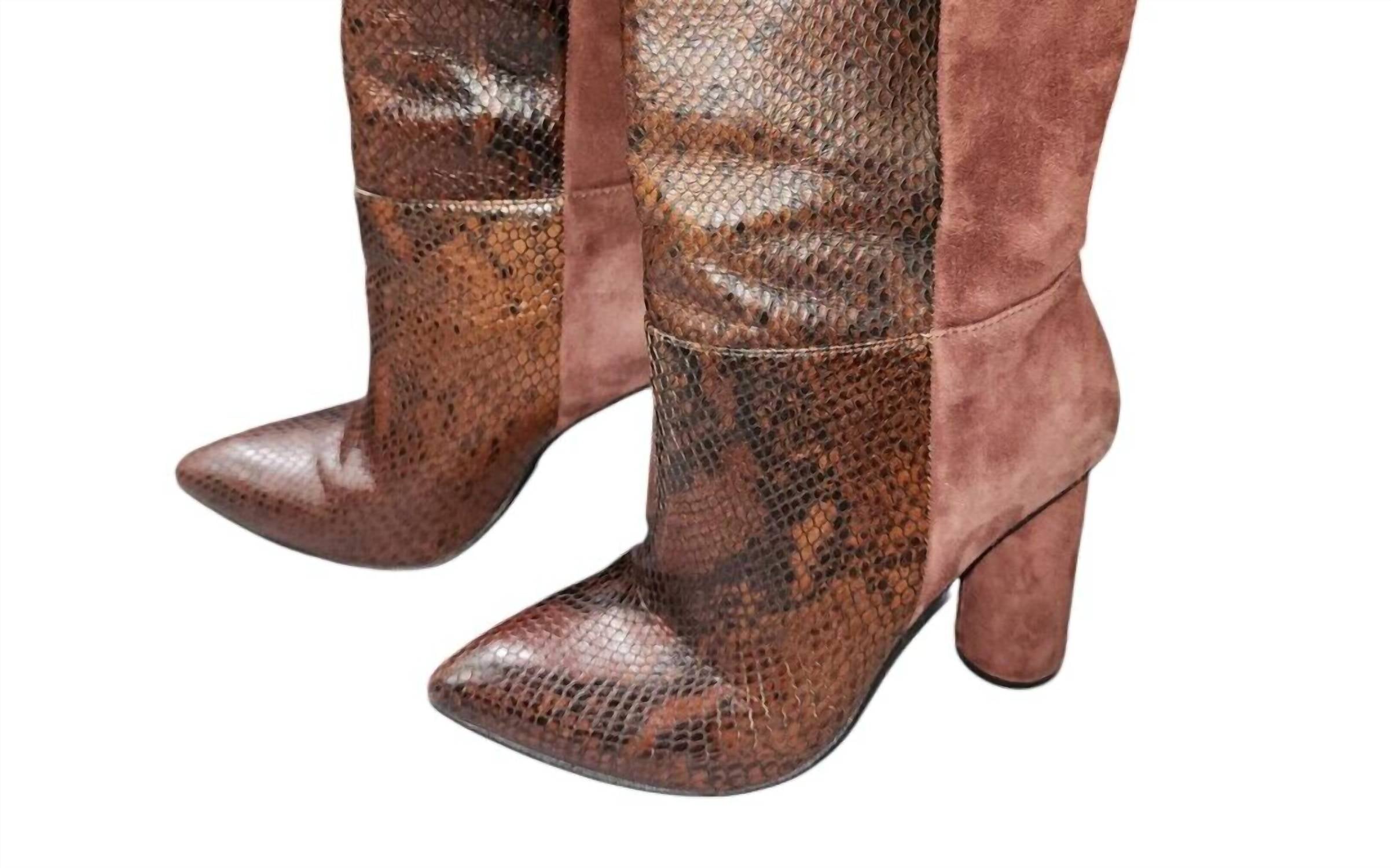 Ботинки Kolby из замши с эффектом змеиной кожи 42 GOLD, цвет snake leather suede — фото 2