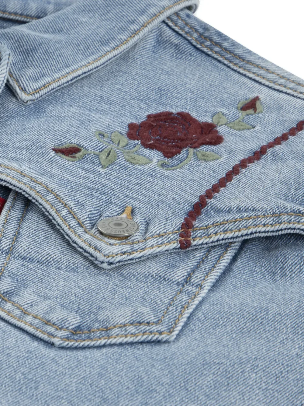 Куртка с цветочной вышивкой Levi's Kids, синий — фото 4