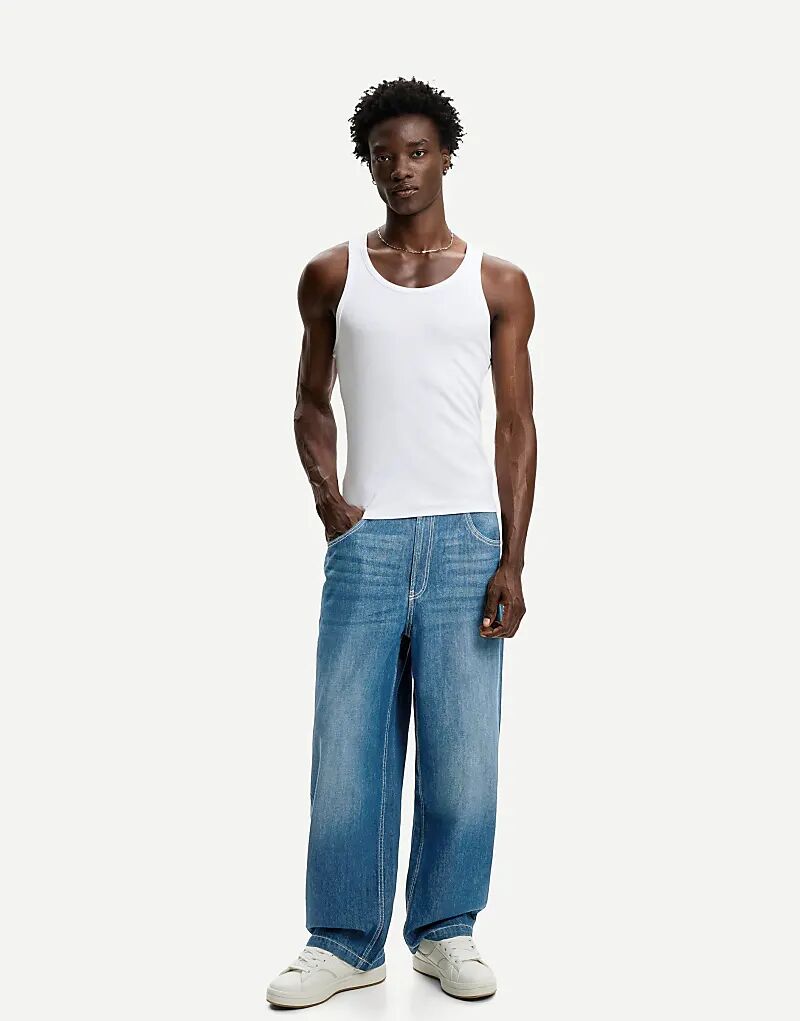

Джинсы Bershka Super baggy грязно-синего цвета