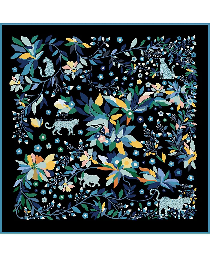 

Двусторонний шерстяной шарф с шелком Night Jungle Reverie Jessie Zhao New York, черный