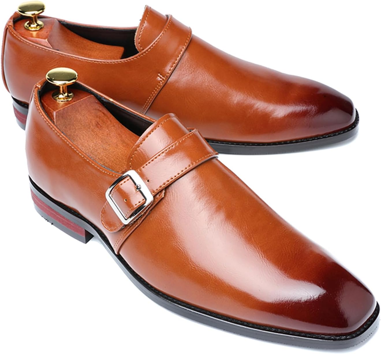 

Мужские кожаные лоферы с монковой пряжкой, на низком каблуке, с заостренным носком, на застежке с металлической пряжкой, для торжественных мероприятий, свадеб, бизнес-конференций, официальных событий и праздников Psieicwm, желтый