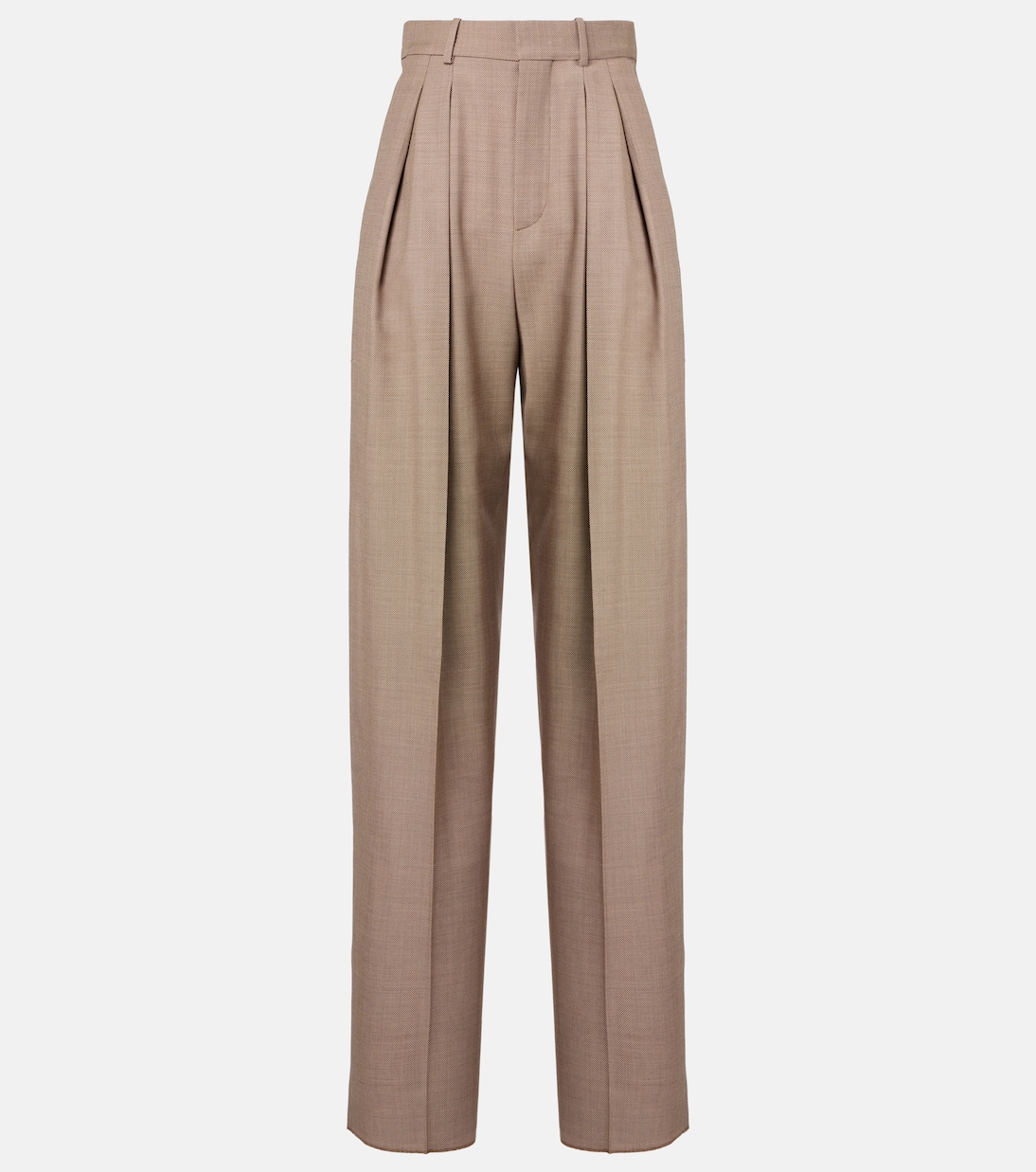 

Широкие брюки со складками из шерсти Saint Laurent, Taupe beige