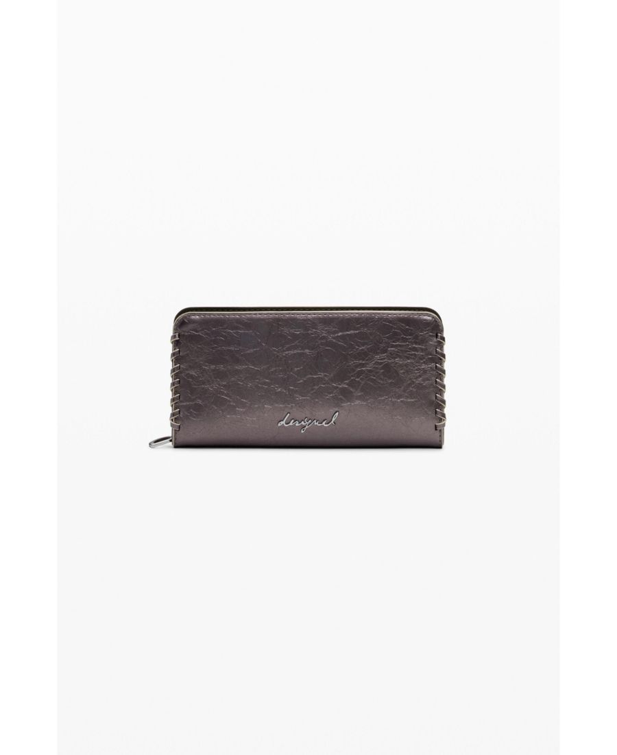 

Большой женский металлический кошелек Desigual, Silver