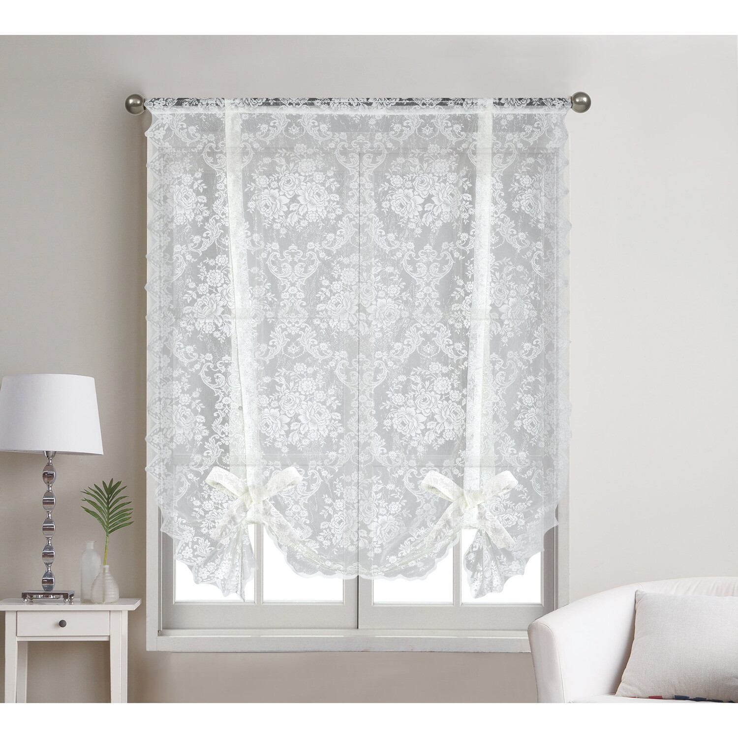 

Шторы Kate Aurora Country Farmhouse Shabby Chic Bed Bath & Beyond, белый