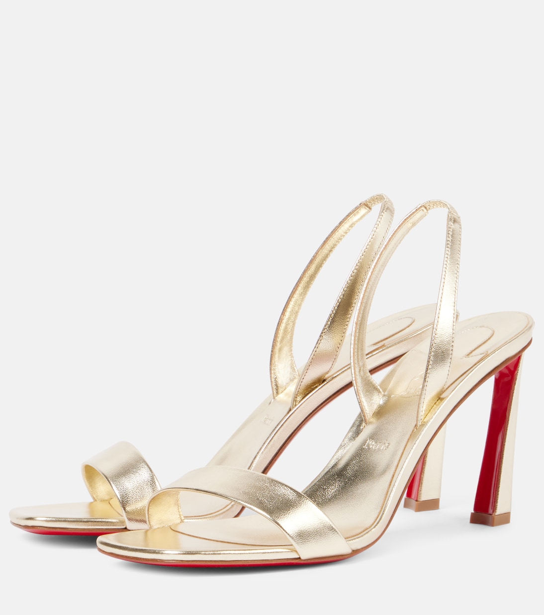 Сандалии O Condora 85 из металлизированной кожи Christian Louboutin, Platine /Lin Platine — фото 4