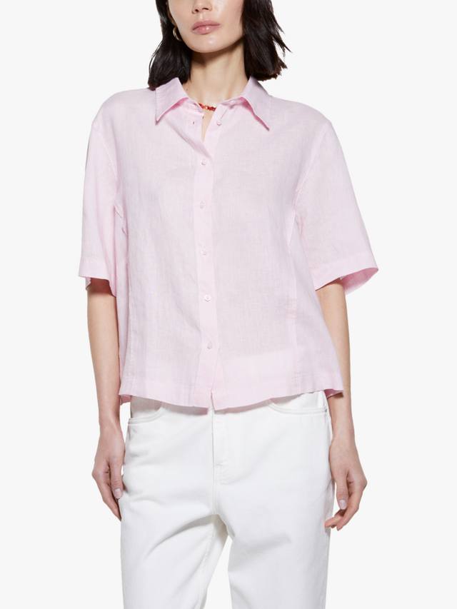 

Стираная рубашка из чистого льна SISLEY, Pink