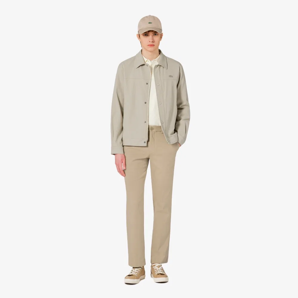 Мужские брюки чинос из ткани добби бежевые от Lacoste — фото 4