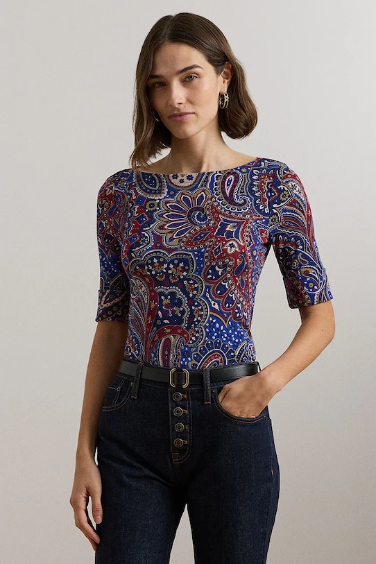 

Хлопковая футболка Lauren Ralph Lauren, мультиколор