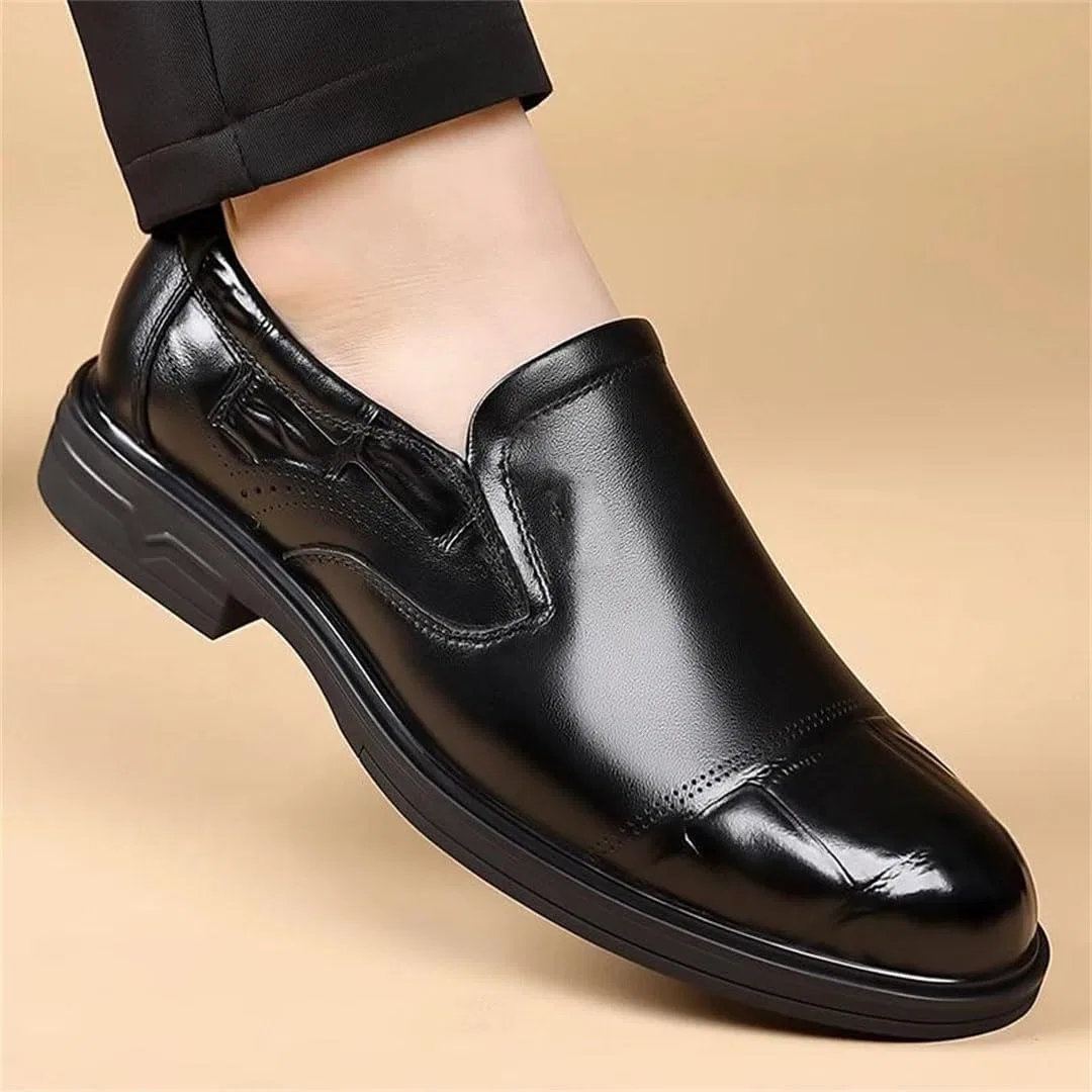 Туфли кожаные Handmade Leather Flats Casual Driving Slip-On Dress Shoes, черный — фото 2